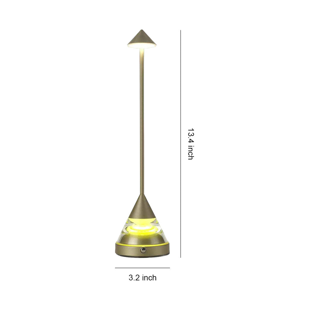 Contemporary Black Aluminum Pointed Table Lamp for Bedroom or Office