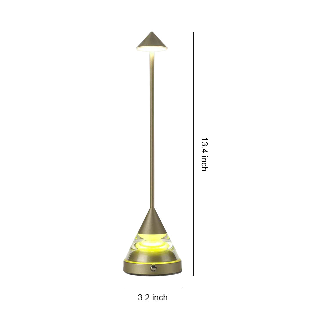 Contemporary Black Aluminum Pointed Table Lamp for Bedroom or Office