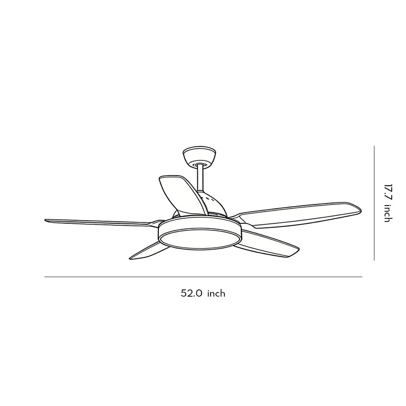 Industrial Brown Ceiling Fan with Real Wood Blades and Light Fixture for Living Room