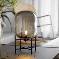 Industrial Bubble Glass Floor Lamp with Metal Rods for Living Room
