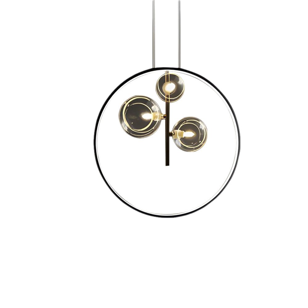 Modern Black Bubble Glass LED Pendant Light for Dining Room or Kitchen