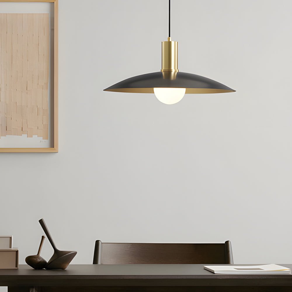 Modern Brass Flared LED Pendant Light Fixture for Dining Room Decor