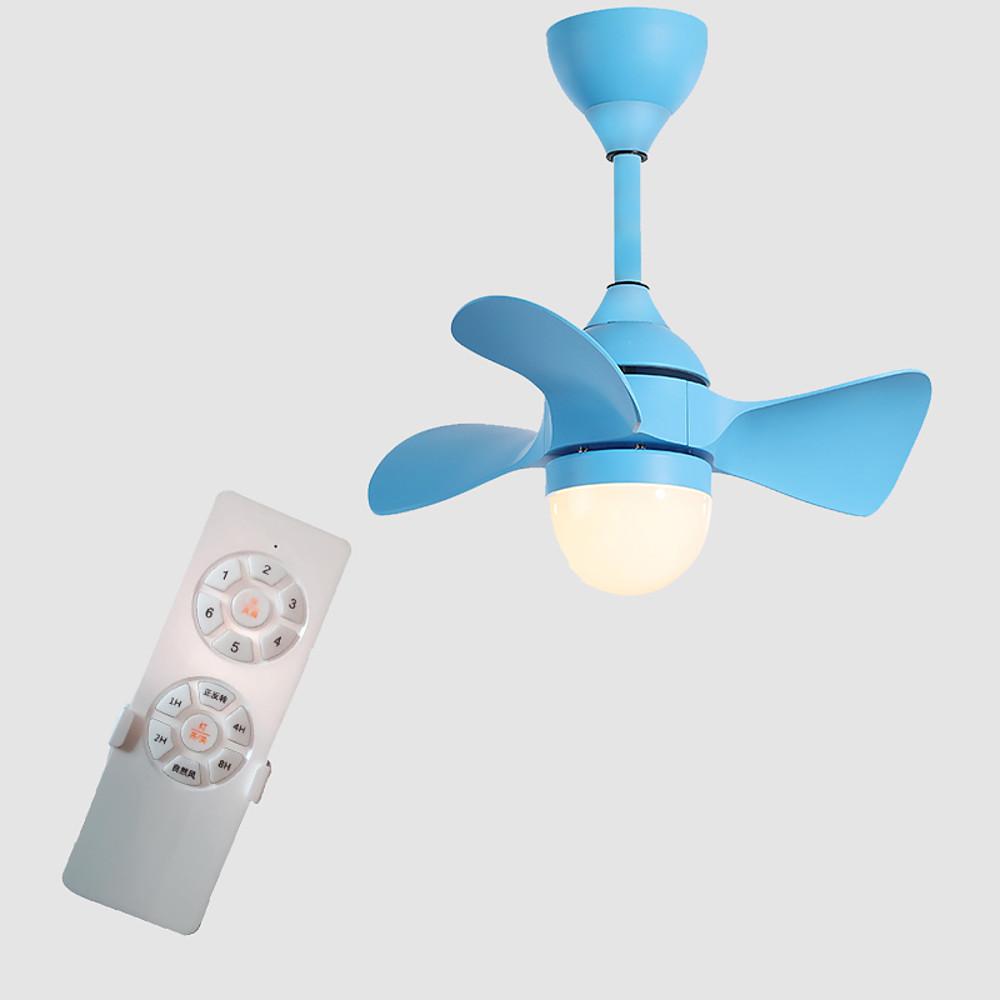 Nordic Dimmable LED Flush Mount Ceiling Fan Light - Remote Control, White