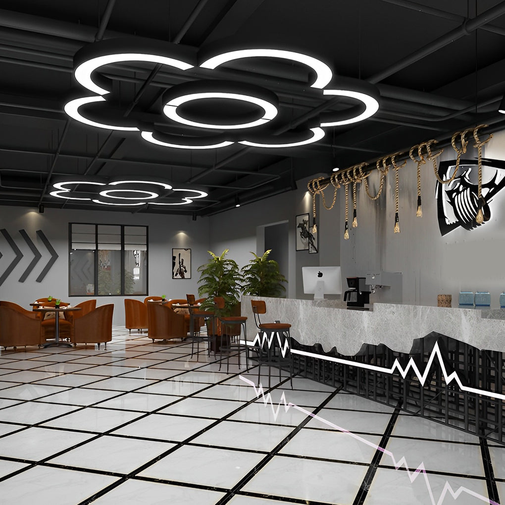 Modern Minimalist C Shape Arc Pendant Light Fixture for Commercial Spaces