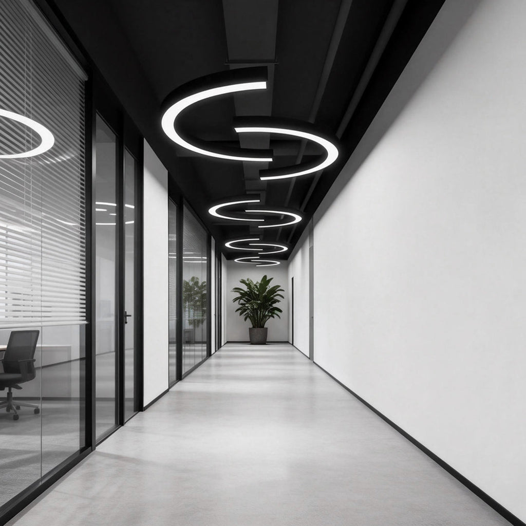 Modern Minimalist C Shape Arc Pendant Light Fixture for Commercial Spaces