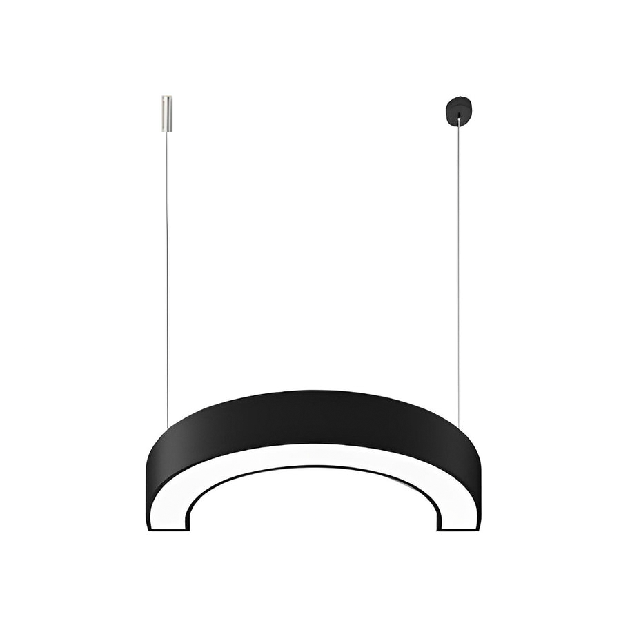 Minimalist C Shape Black Metal Pendant Light for Modern Living Spaces