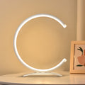 Modern White C-Shaped Touch-Control LED Table Lamp for Living Room