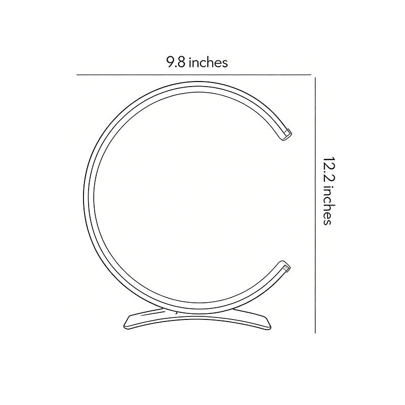 Modern White C-Shaped Touch-Control LED Table Lamp for Living Room