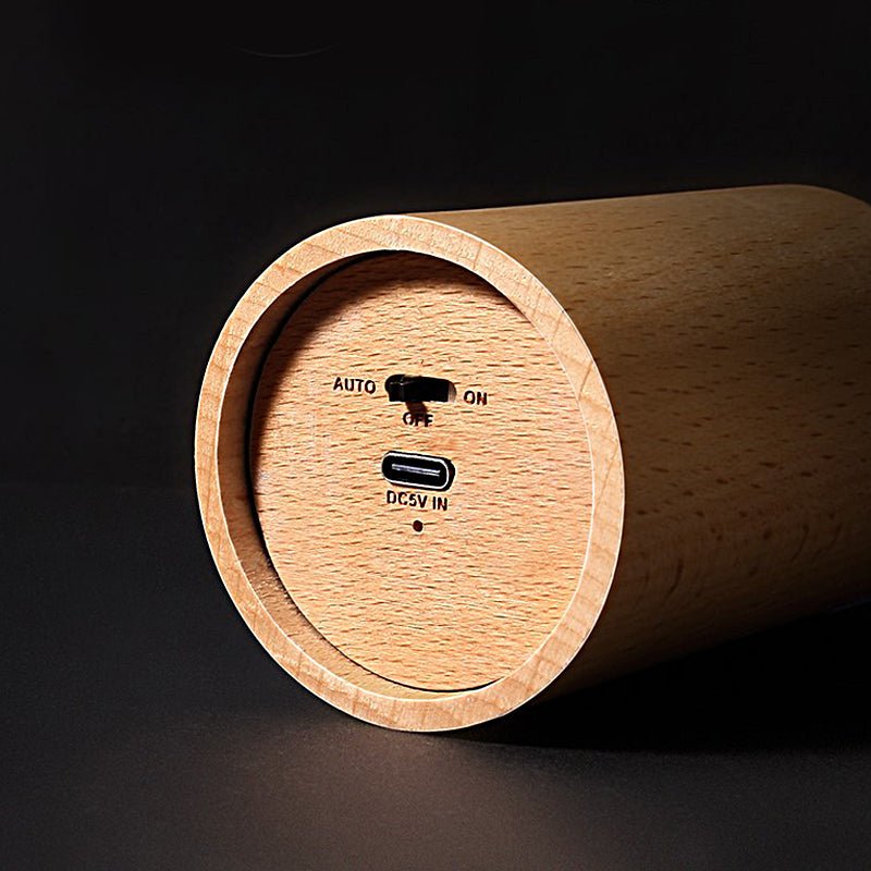Cozy Wood Cylinder LED Table Lamp for Modern Living Room Ambiance