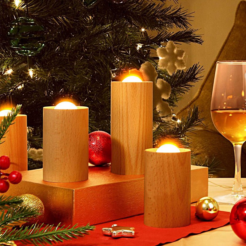 Cozy Wood Cylinder LED Table Lamp for Modern Living Room Ambiance