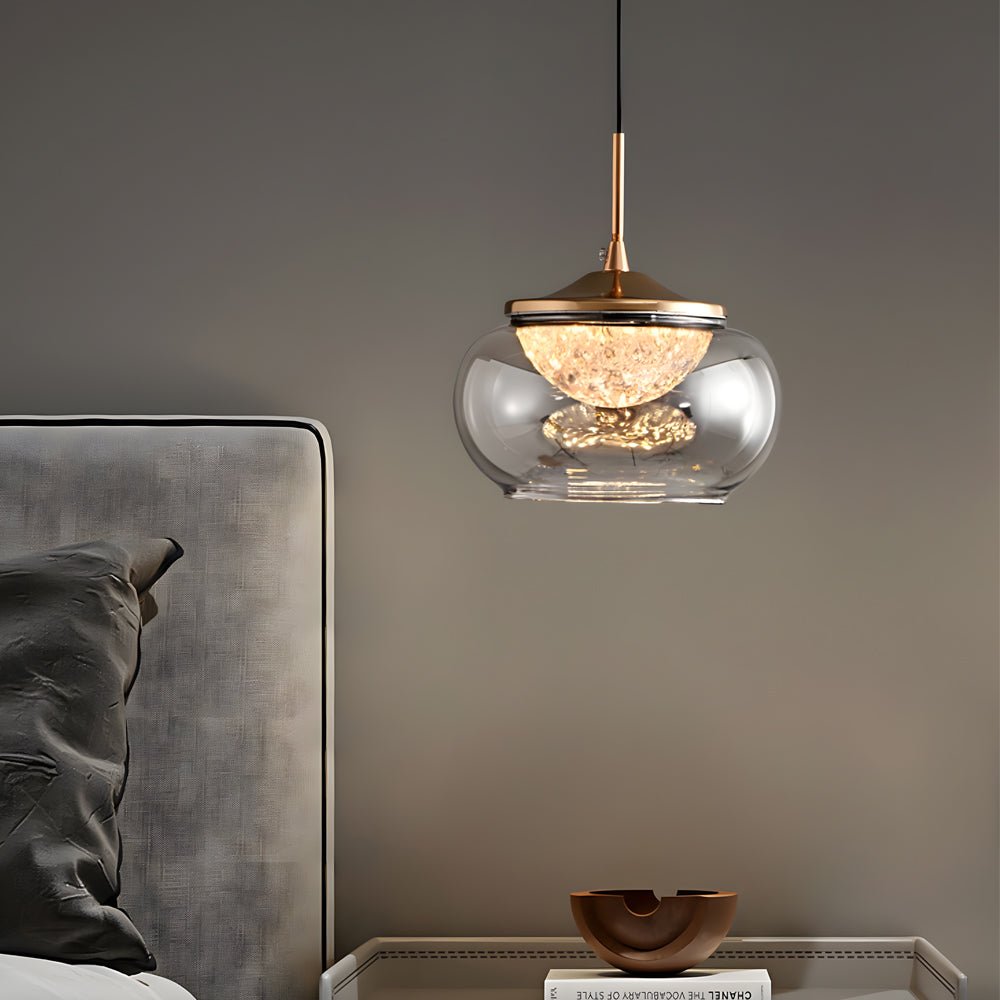 Nordic Clear Glass Candy Jar Pendant Light with 3-Step Dimming for Home