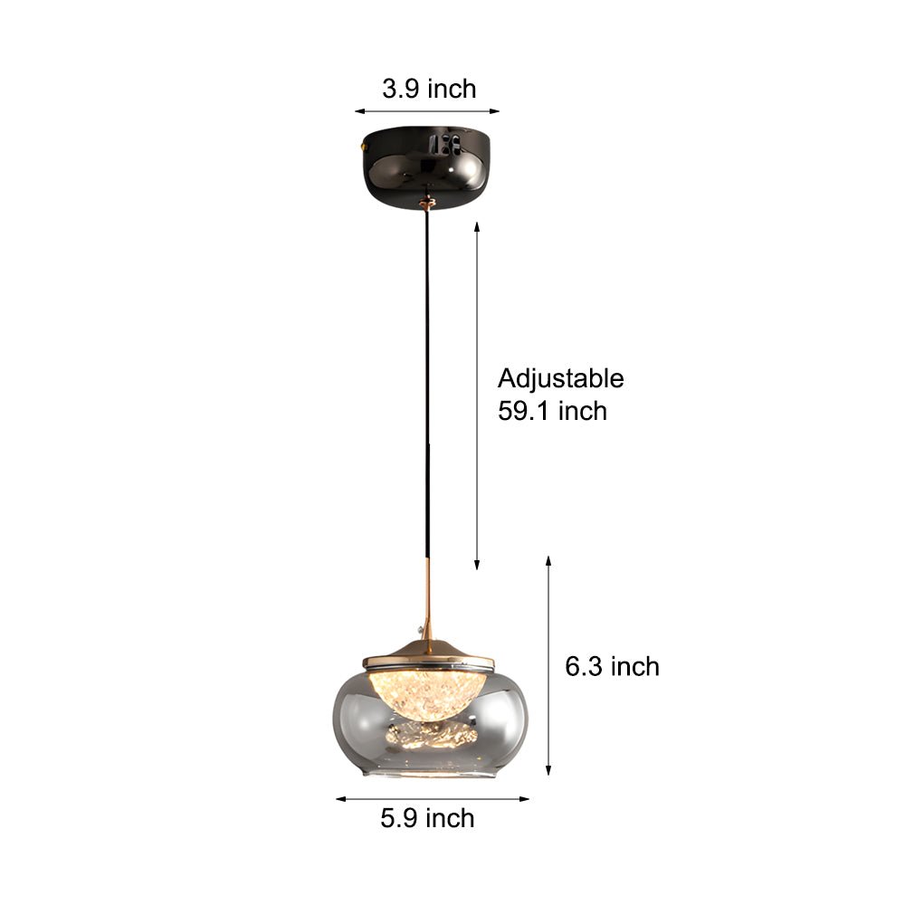 Nordic Glass and Acrylic 3-Step Dimming Pendant Light for Kitchen Dining