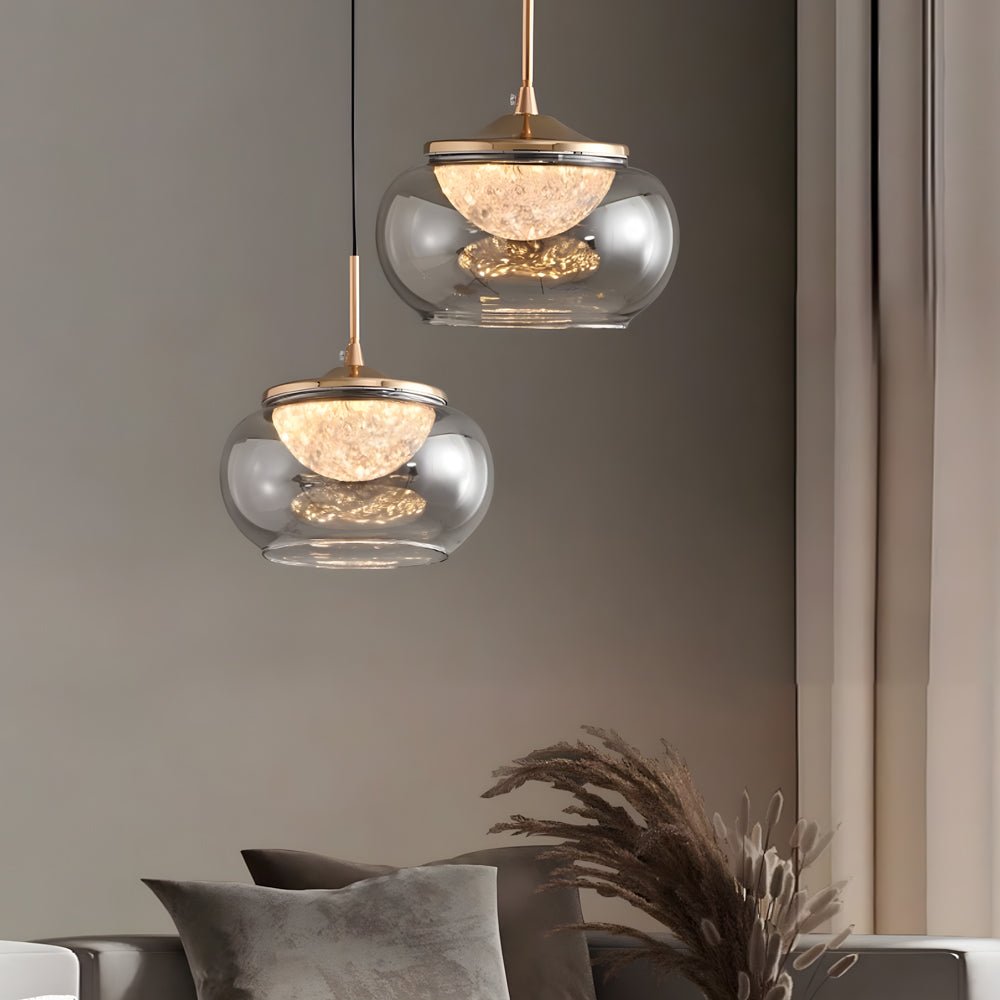Nordic Clear Glass Candy Jar Pendant Light with 3-Step Dimming for Home