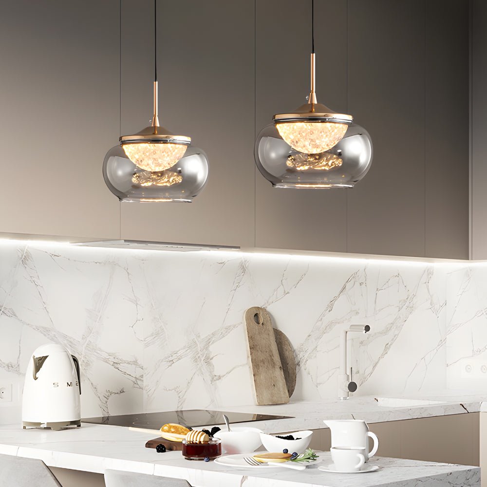 Nordic Glass and Acrylic 3-Step Dimming Pendant Light for Kitchen Dining