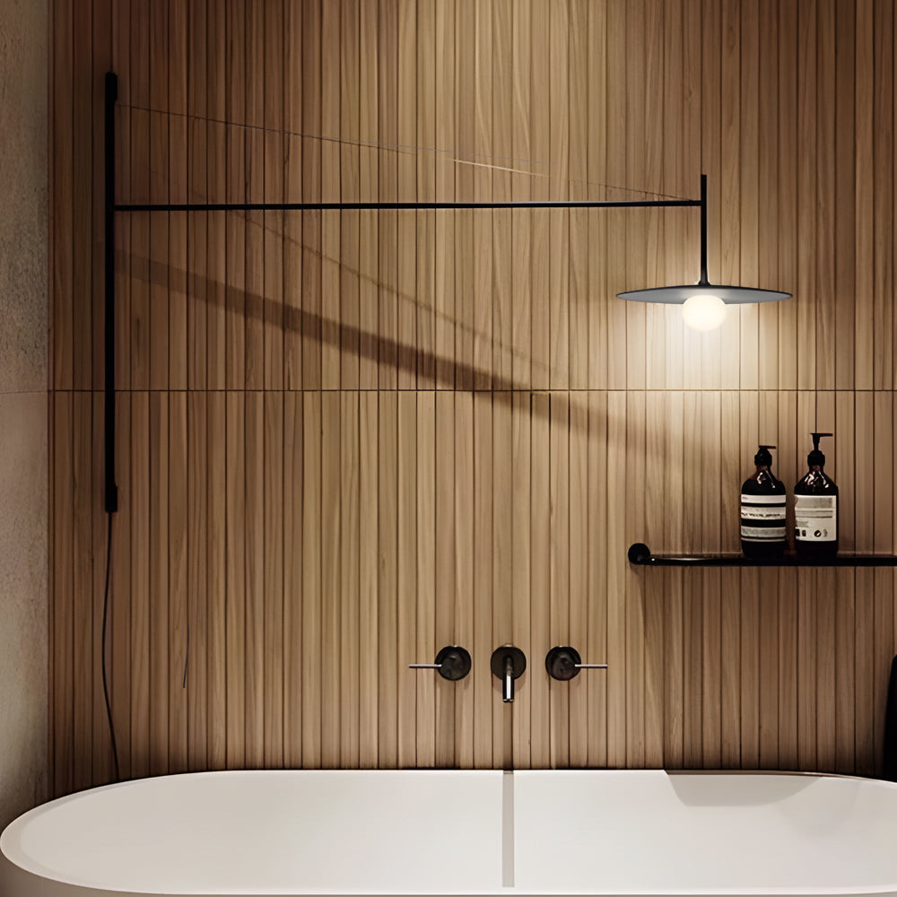 Modern Black Metal LED Cantilever Wall Lamp for Living Room Decor