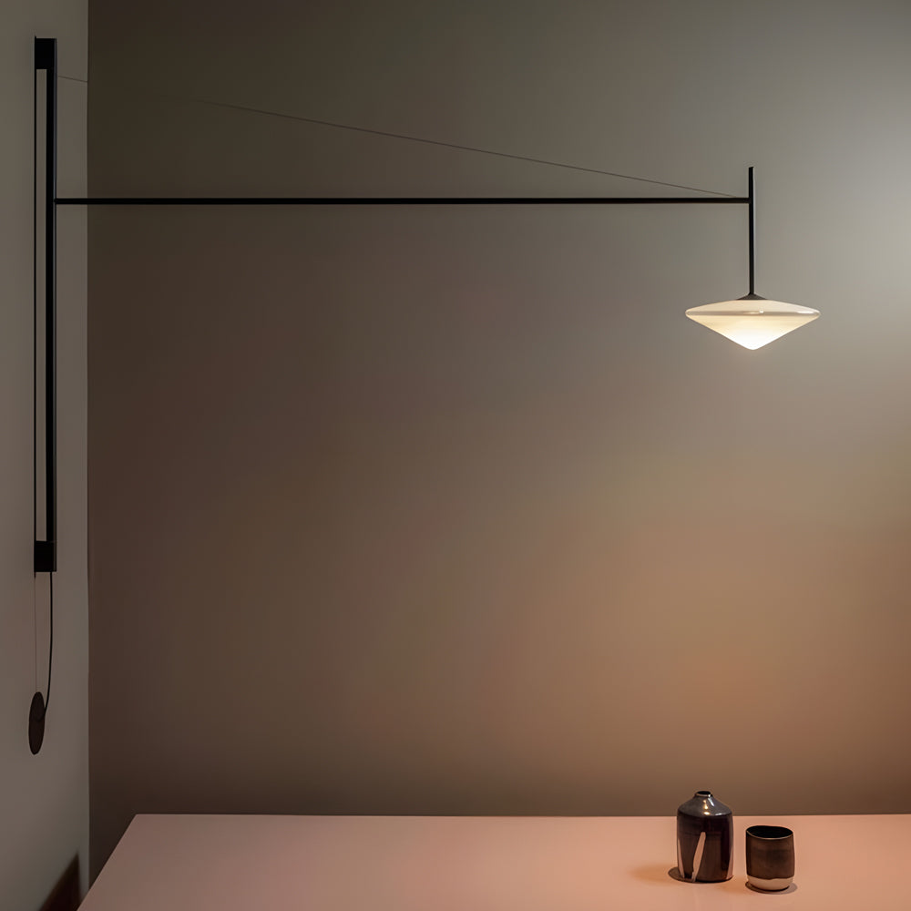 Modern Black Metal LED Cantilever Wall Lamp for Living Room Decor