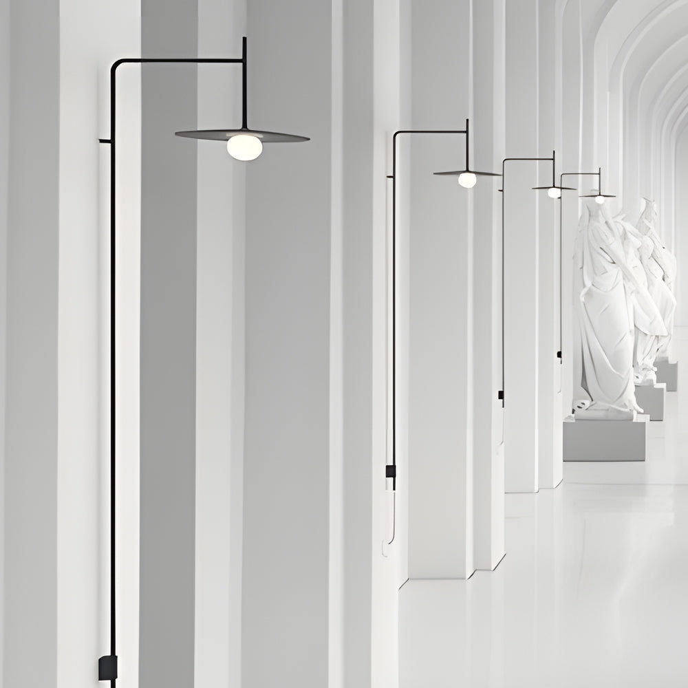 Modern Black Metal LED Cantilever Wall Lamp for Living Room Decor