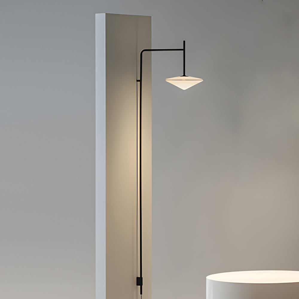 Modern Black Metal LED Cantilever Wall Lamp for Living Room Decor