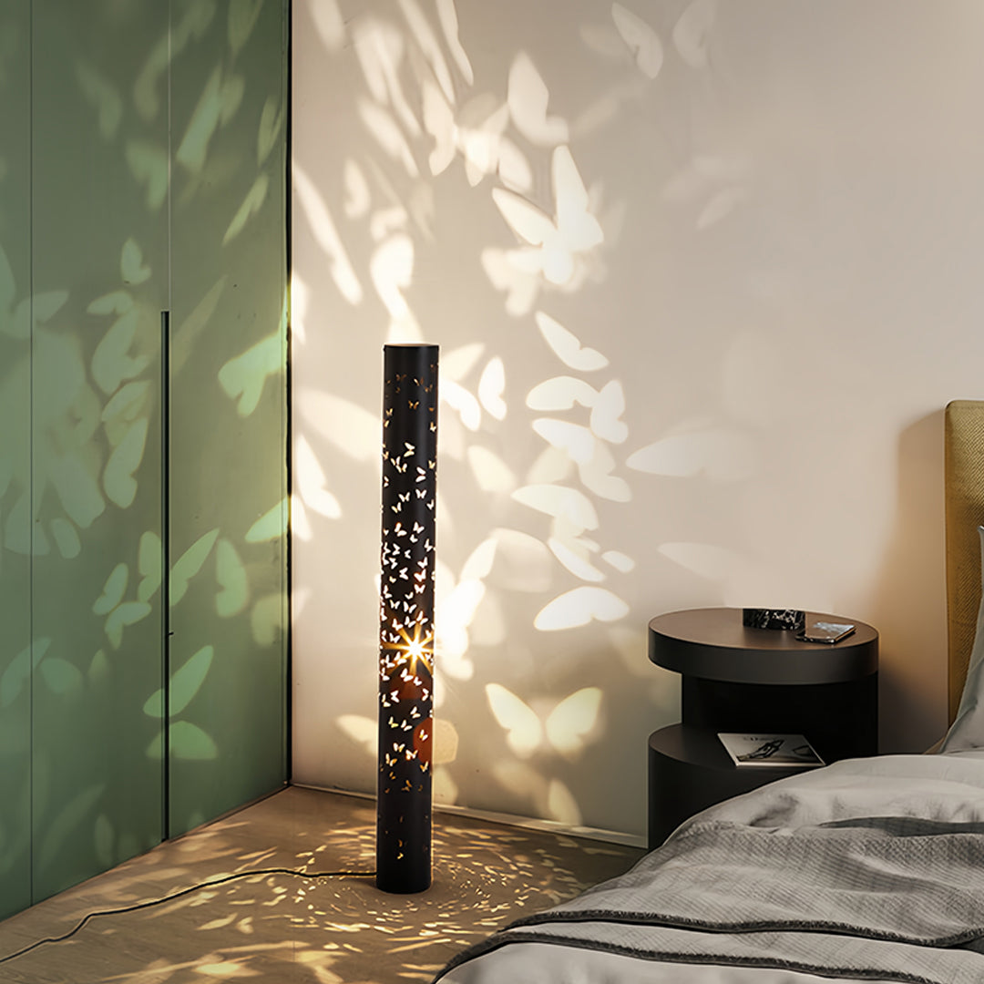 Elegant Butterfly Floor Lamp with Ambient Light Projector for Living Room