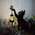 Stylish Iron Cat Silhouette Waterproof Smart LED Solar Garden Light