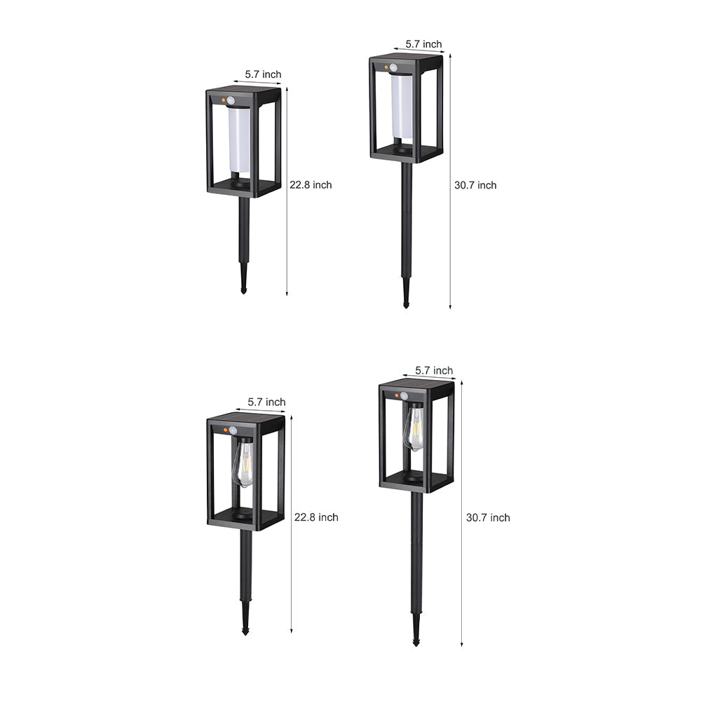 Sleek Black Minimalist LED Solar Garden Lights for Outdoor Lawn Decor