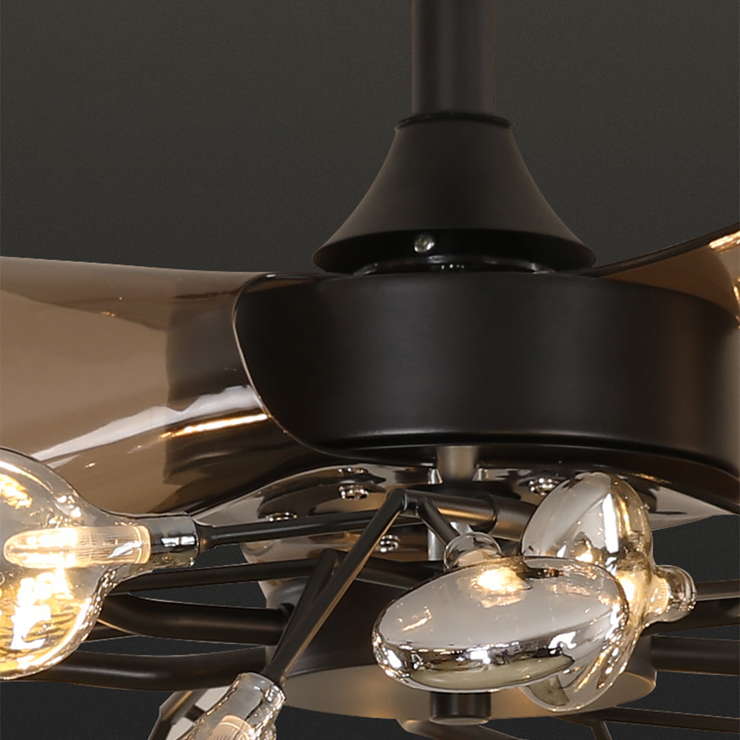 Minimalist Luxury White Ceiling Fan with Light for Living Room Decor