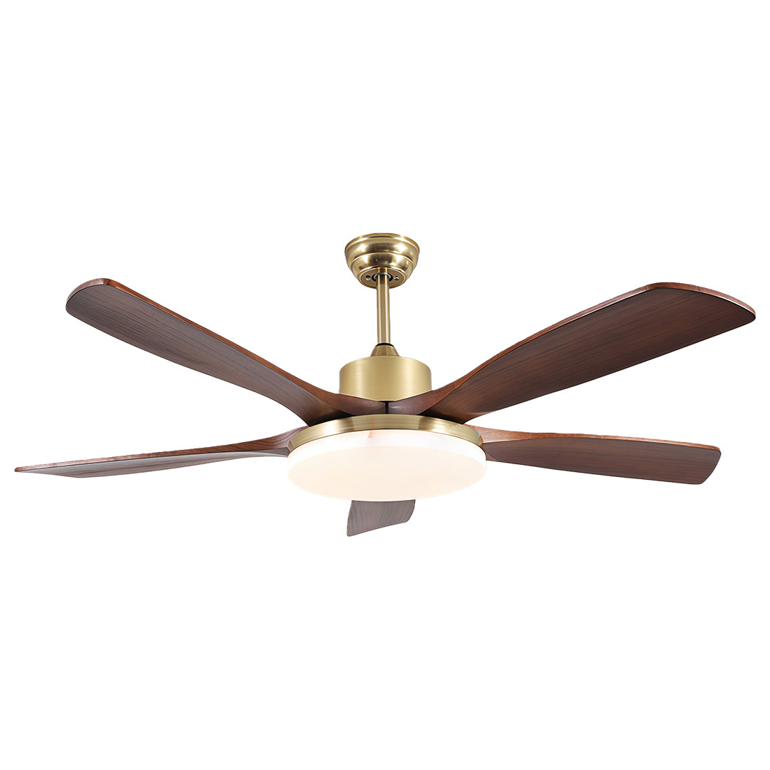 Rustic Wooden 3-Blade Ceiling Fan with Remote Control & Light for Living Room