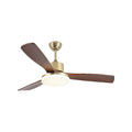 Rustic Wooden 3-Blade Ceiling Fan with Remote Control & Light for Living Room