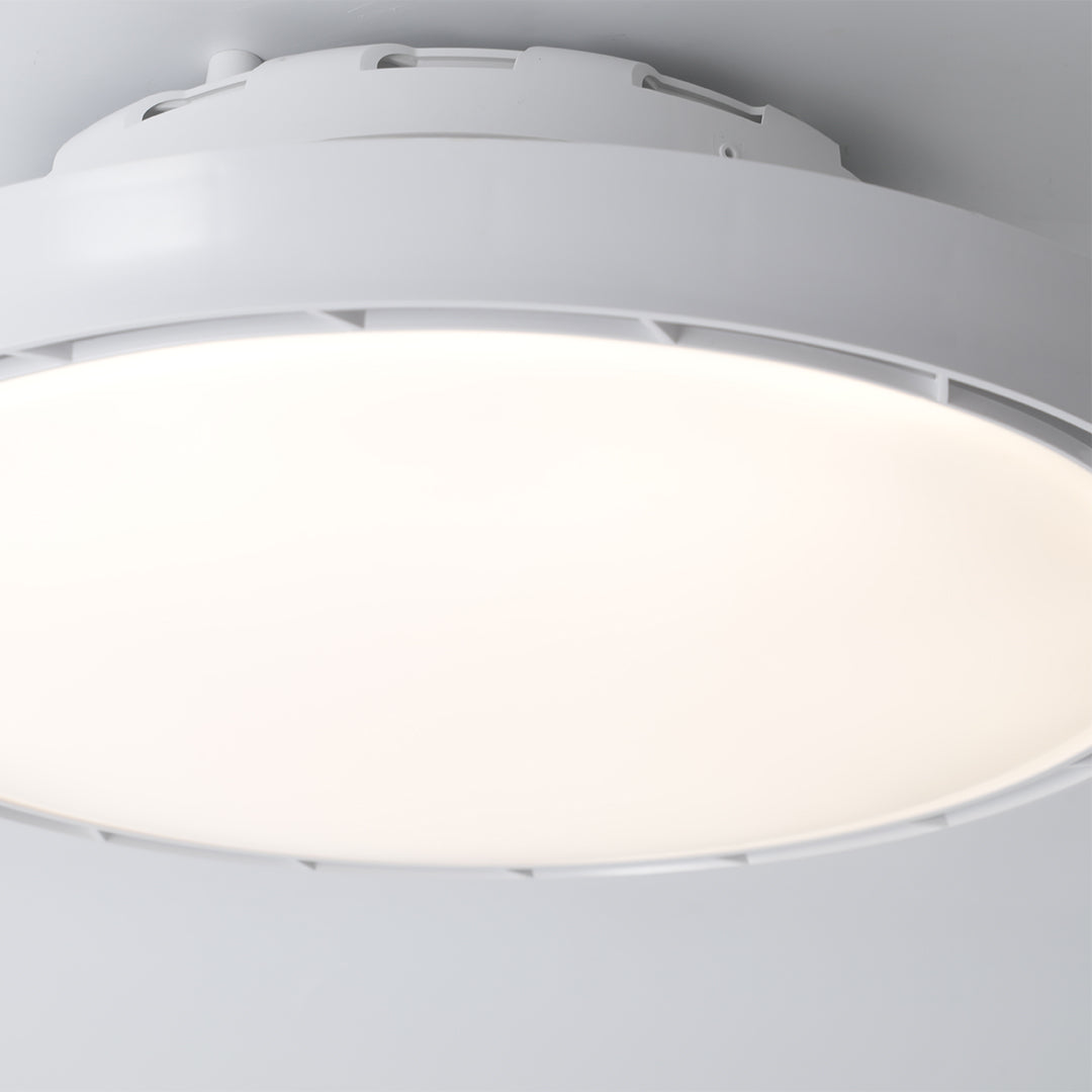 Dimmable Round LED Ceiling Fan Light - Modern White Leafless Design for Living Room