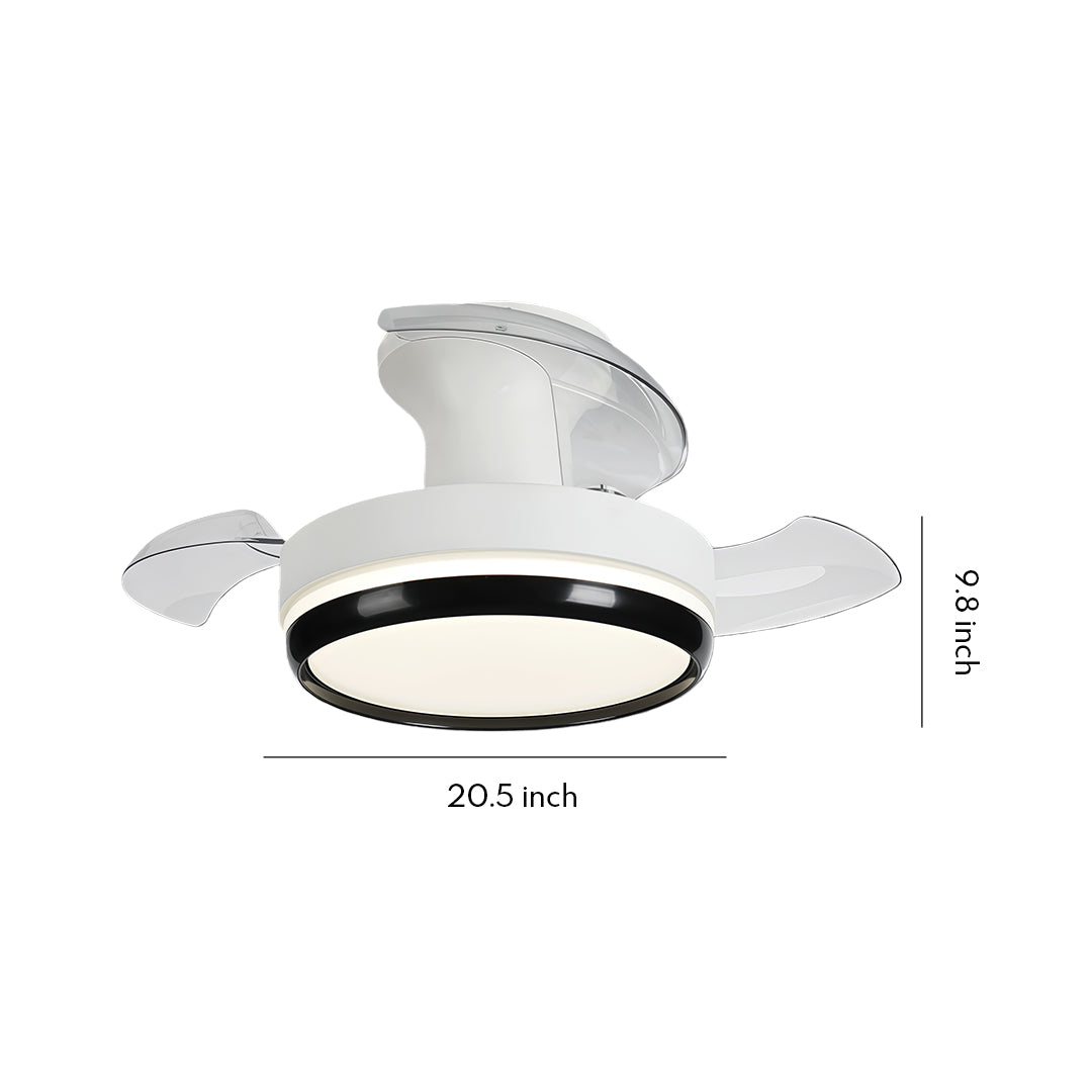 Modern Minimalist White LED Ceiling Fan Light with Remote for Home
