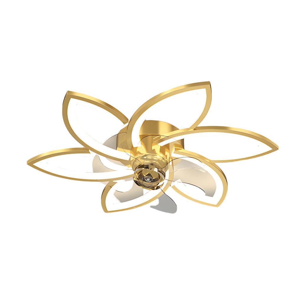 Modern Floral Ceiling Fan with Elegant LED Lights for Living Room