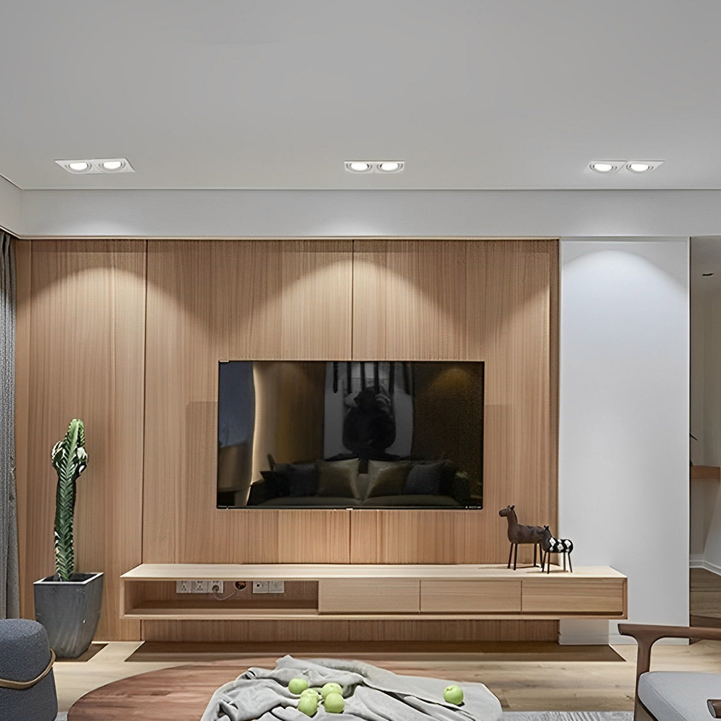 Modern Adjustable Rectangular Recessed Spotlight Fixture for Ceiling Lighting