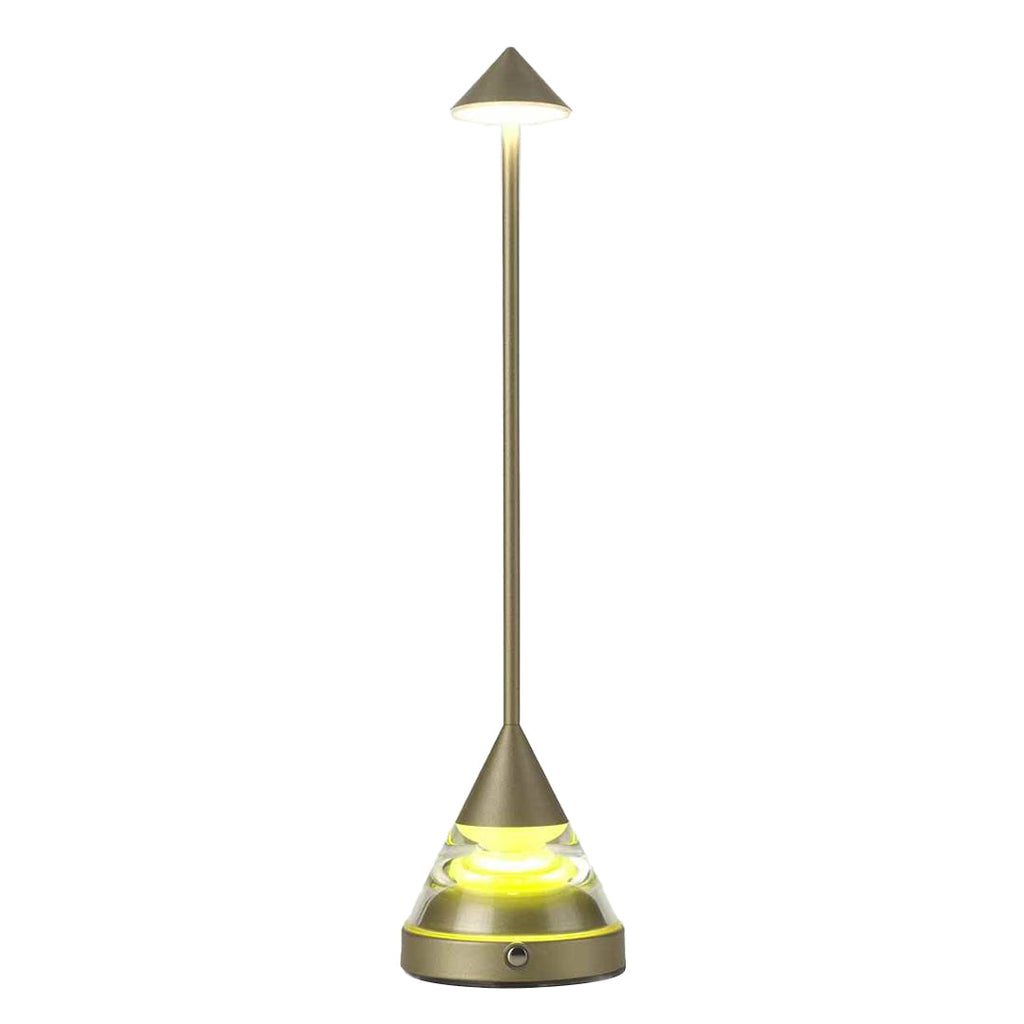 Contemporary Black Aluminum Pointed Table Lamp for Bedroom or Office