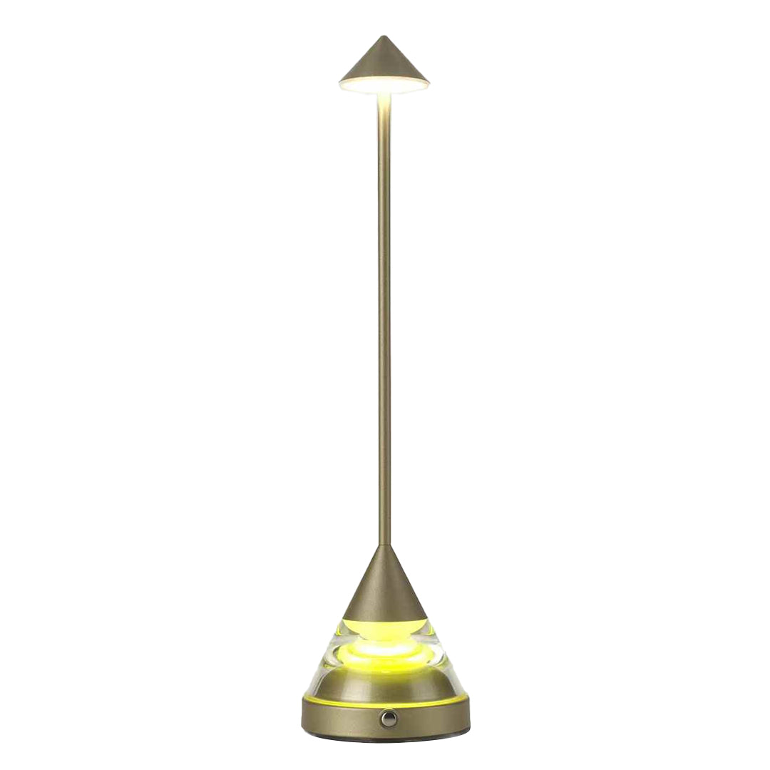 Contemporary Black Aluminum Pointed Table Lamp for Bedroom or Office