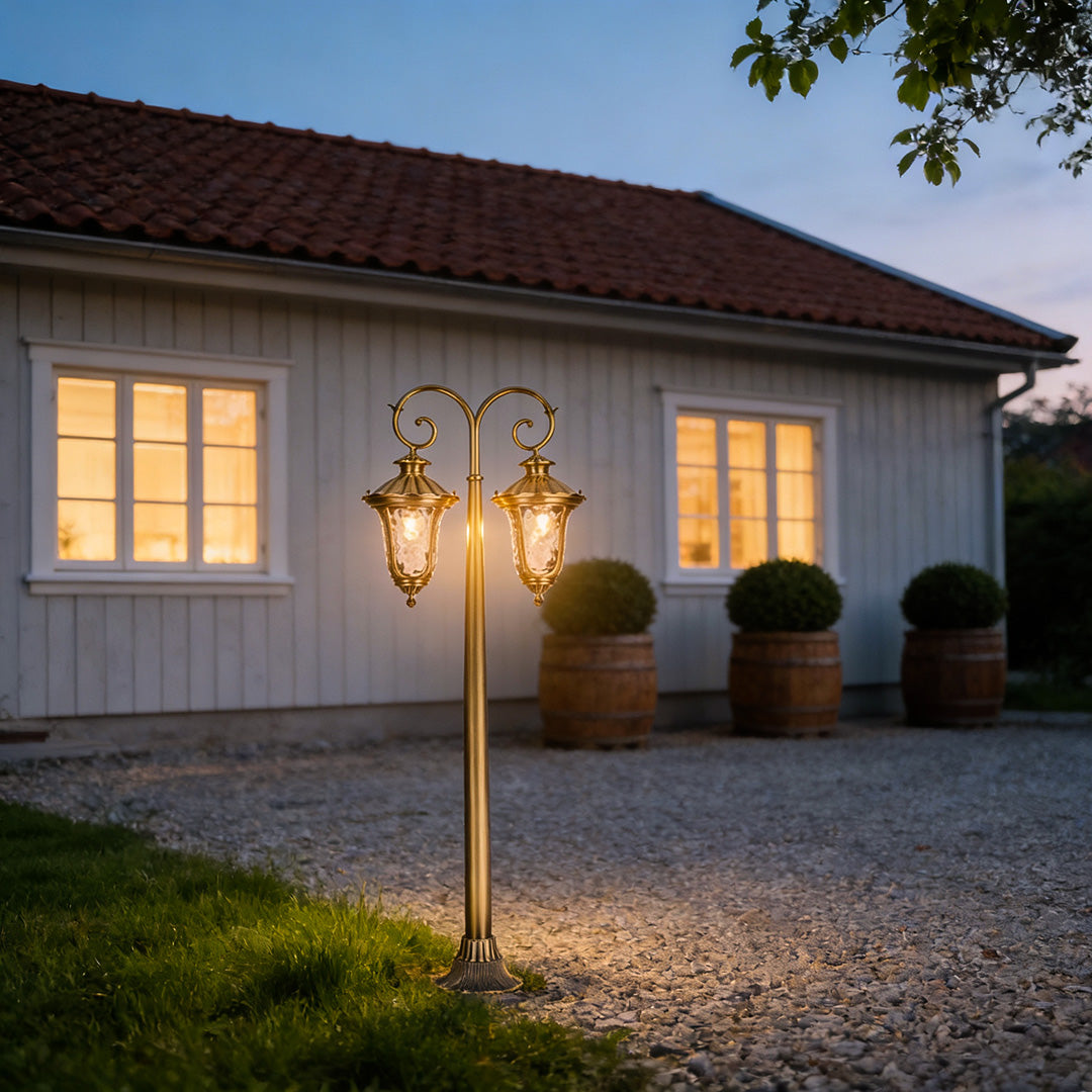 European Style Vintage Full Copper LED Outdoor Path Light Fixture