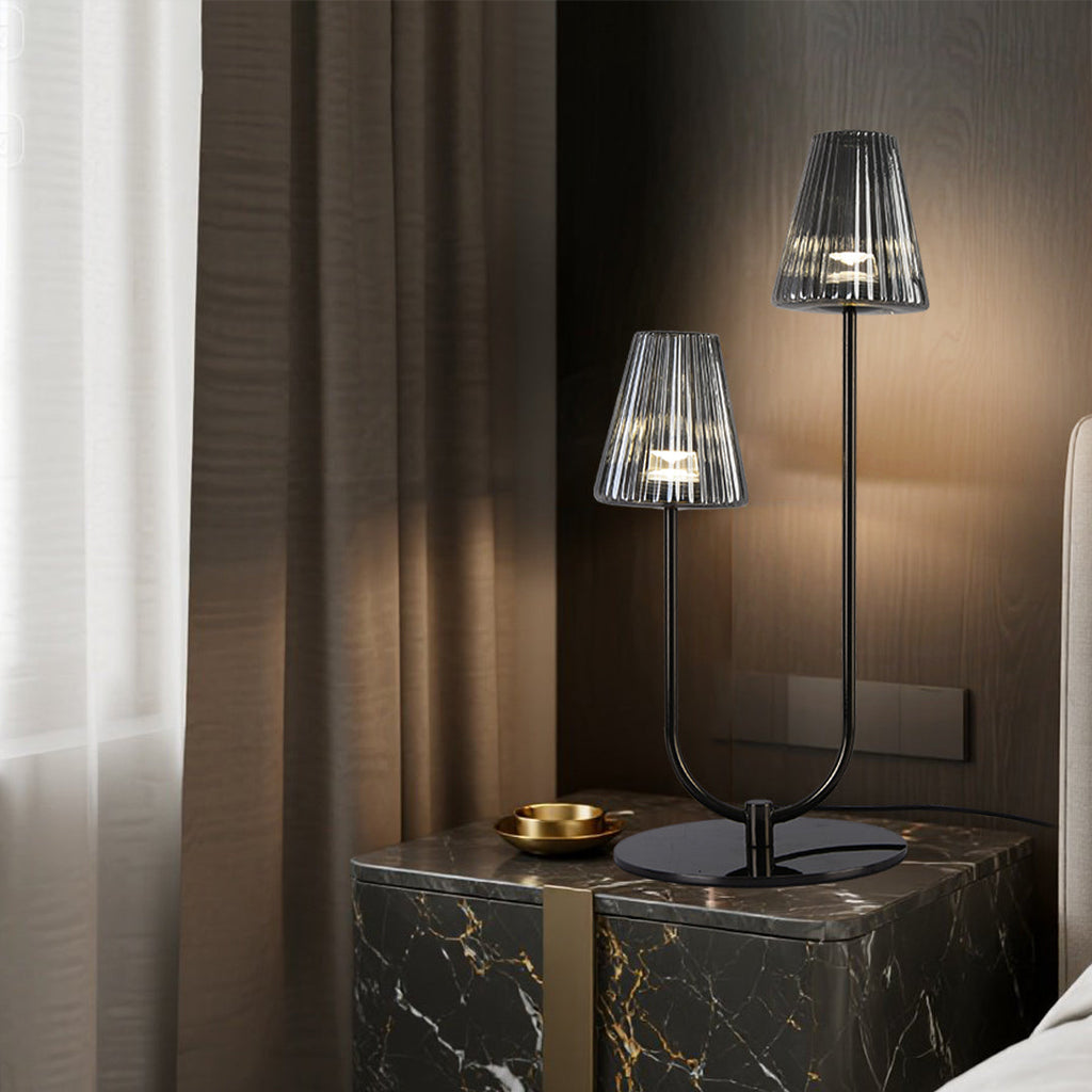 Elegant Minimalist Black LED Table Lamps for Modern Living Room Decor