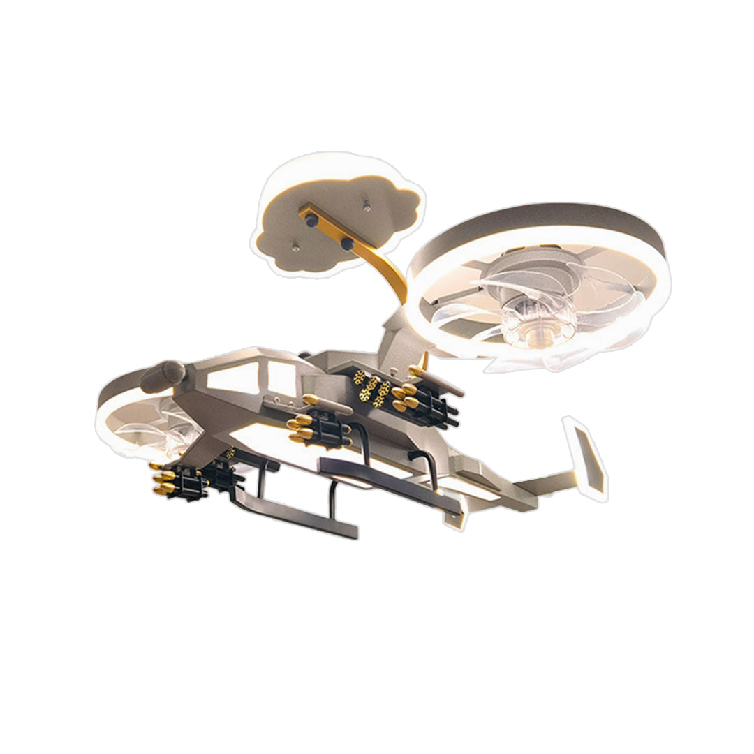 Colorful Airplane Ceiling Fan Light for Kids' Room - LED Fixture