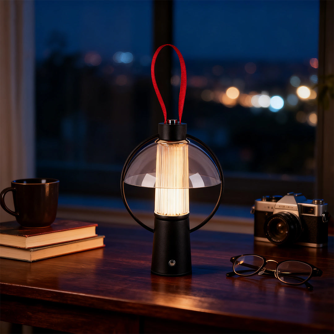 Modern Circle Table Lamp with Iron Base and Acrylic Shade for Home Decor