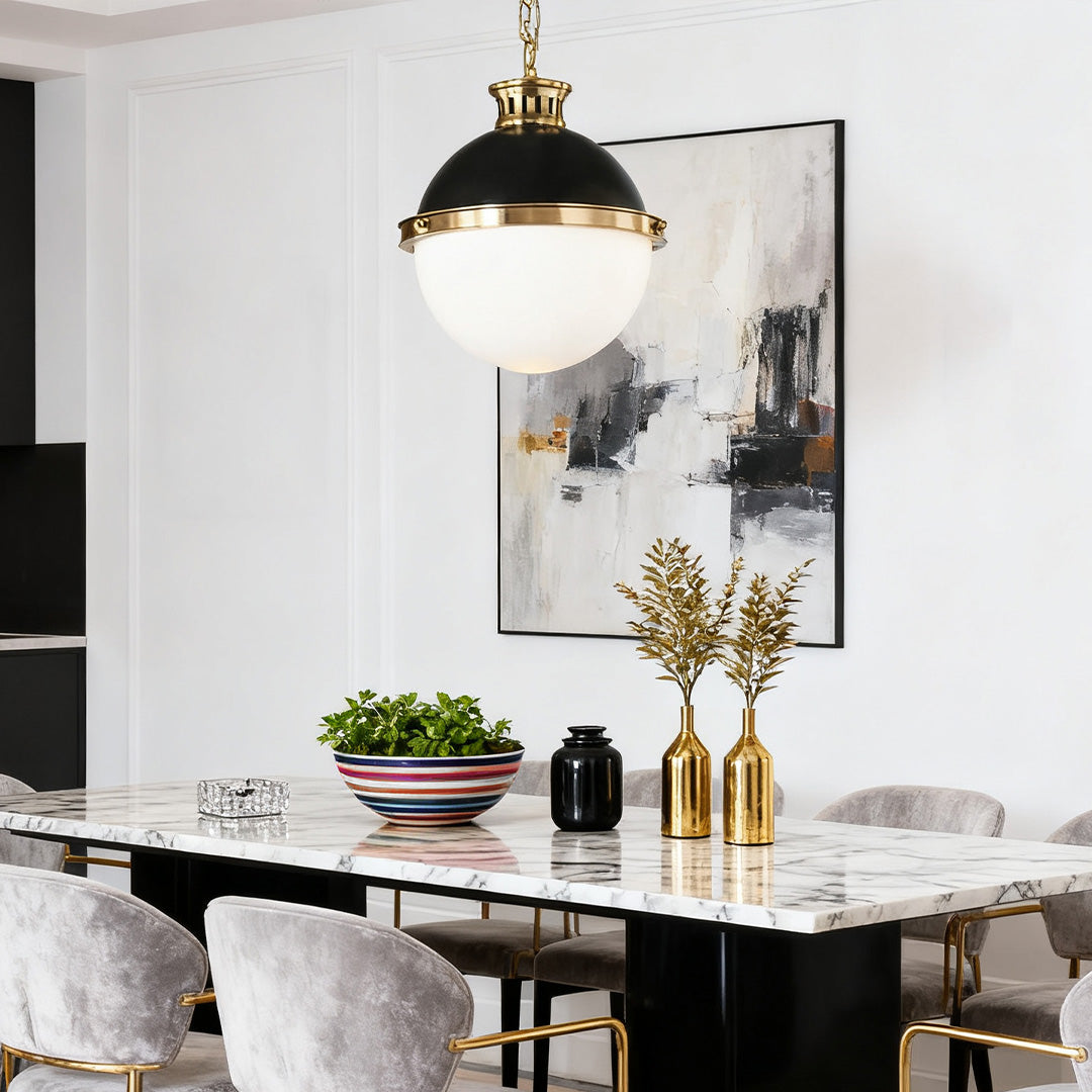 Elegant Glass Globe Ball Pendant Light for Modern Dining Room Ceiling