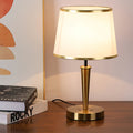 Elegant Modern Brass Table Lamp with Fabric Shade for Home Decor