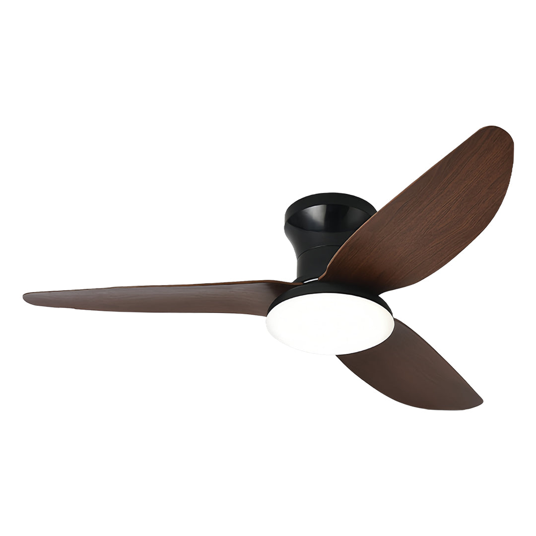 Modern White 3-Blade Ceiling Fan with Dimmer Light and Remote Control for Bedroom