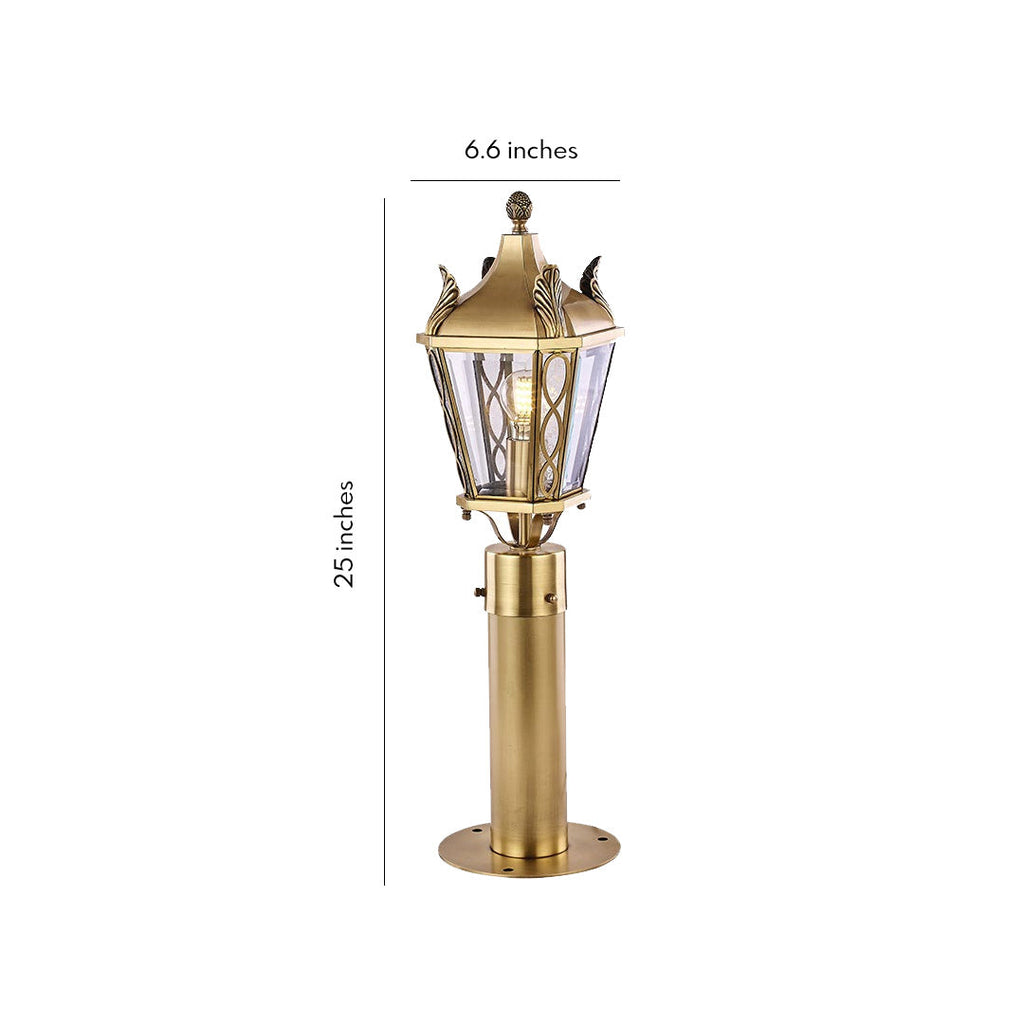 Elegant Copper European Outdoor Pathway Lighting Fixture for Gardens