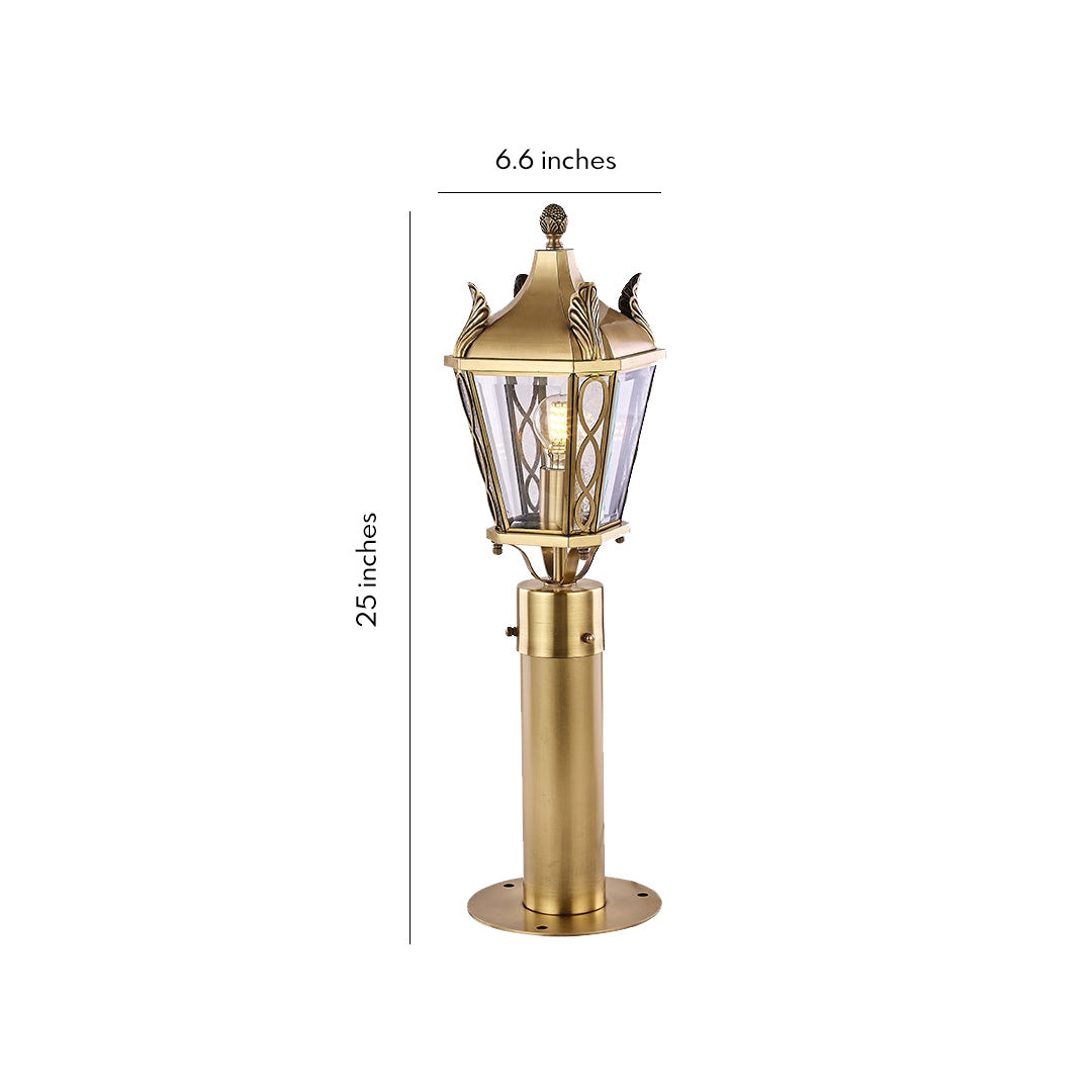 Elegant Copper European Outdoor Pathway Lighting Fixture for Gardens