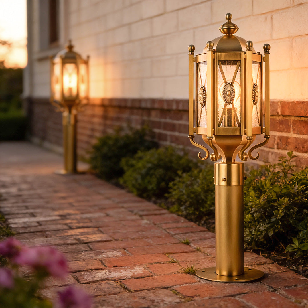 Rustic Copper Waterproof Pathway Lights for Outdoor Garden Walkways