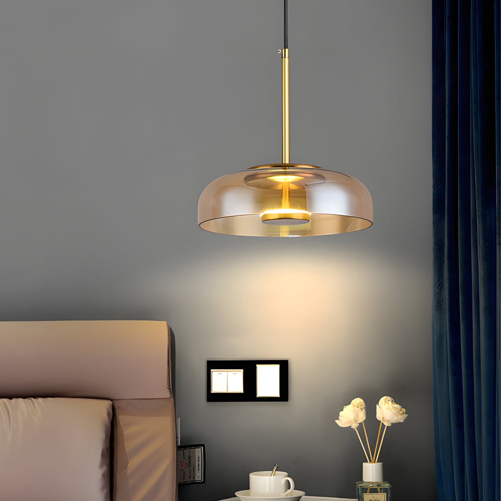 Elegant Clear Glass LED Pendant Light Fixture for Nordic Living Room