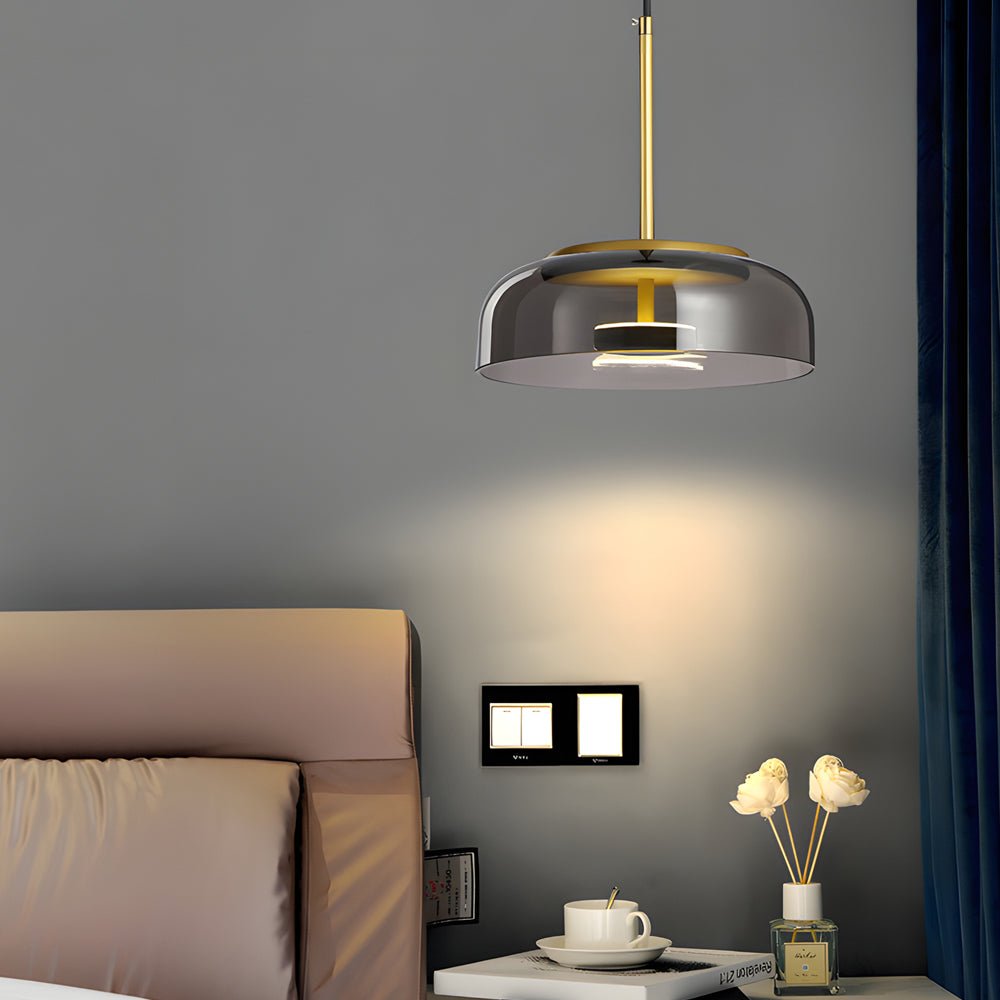 Elegant Clear Glass LED Pendant Light Fixture for Nordic Living Room