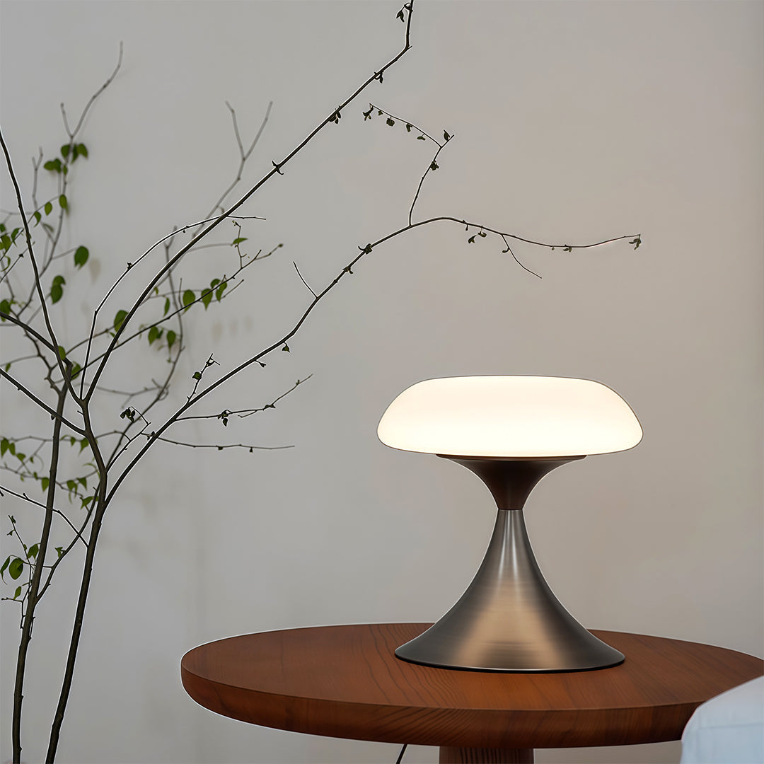 Vintage Mushroom Shaped Table Lamp in Elegant White Ceramic for Cozy Rooms