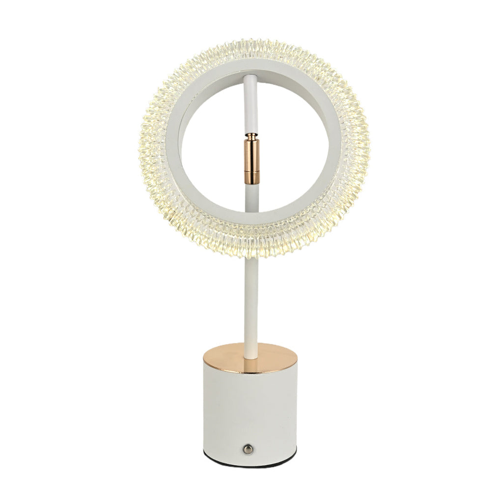 Minimalist White Ring Touch Table Lamp for Living Room Bedroom Decor