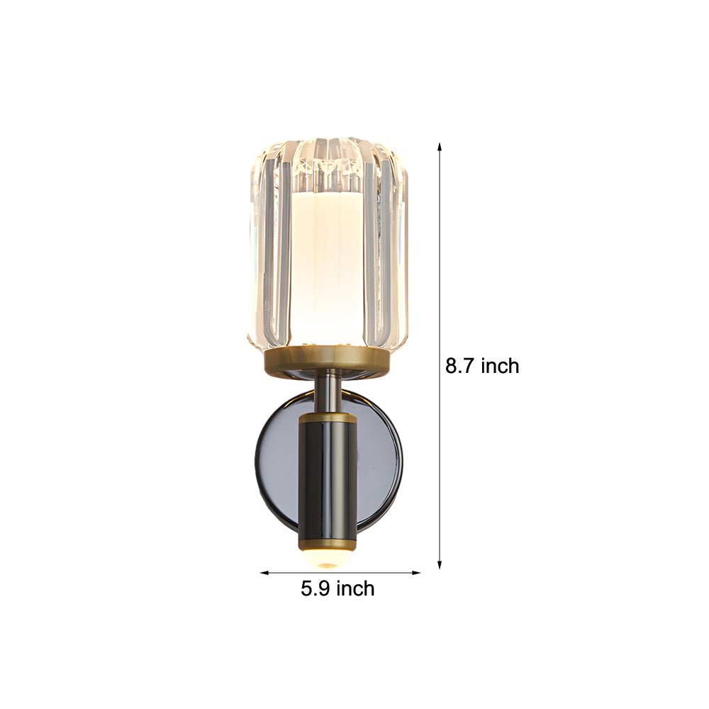 Modern Clear Acrylic Wall Sconce - Aluminum Arm Light for Living Room