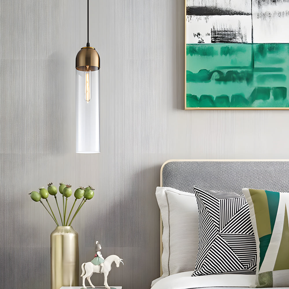 Elegant Nordic Glass Tube Pendant Light for Modern Dining and Living Room